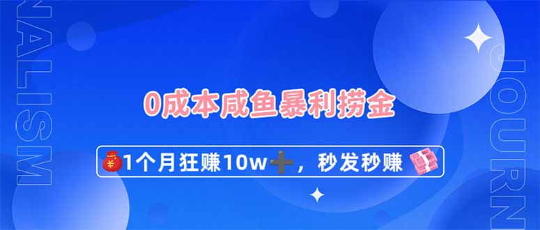 (14257期)0成本闲鱼暴利捞金,1个月狂赚10W+,秒发秒赚新玩法-NB网创