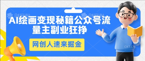 AI绘画变现秘籍:公众号流量主副业狂挣,网创人速来掘金-NB网创