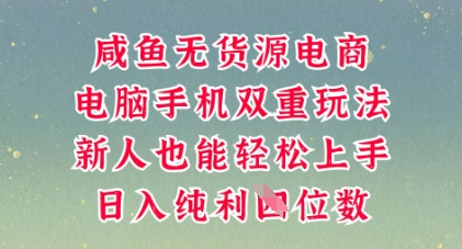 咸鱼无货源电商,多种运营方式,带你从零到一拿结果,可做代运营,也可软件一键发布【揭秘】-NB网创
