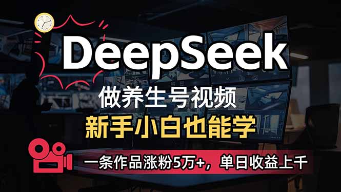 （14199期）小白用DeepSeek做养生号，一条作品涨粉5万+，单日收益上千-NB网创