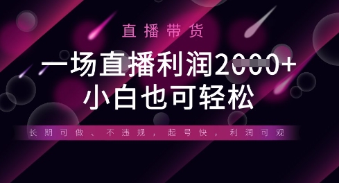 半无人直播带货,一场利润数张,适合所有平台玩法,小白也可轻松-NB网创